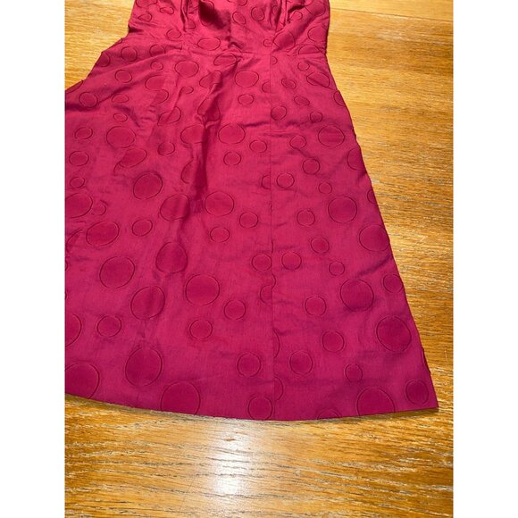 Strapless Fuchsia Polka Dot Dress - Picture 3 of 5